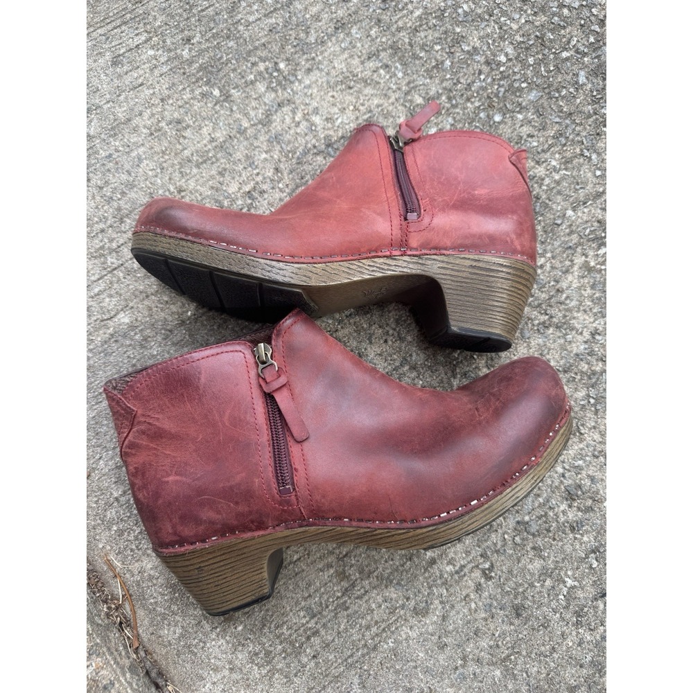 Dansko Fall Ankle Boots 41 Red Heel Comfort Walking Womens 10.5 11